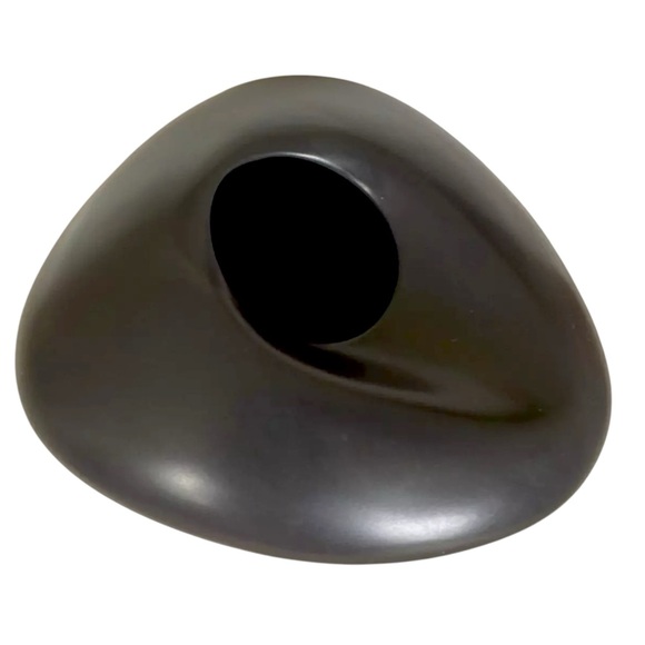 Ikea Bigarro Vase Dark Gray Matte Stoneware Modern Minimalist MCM Design - Picture 8 of 11